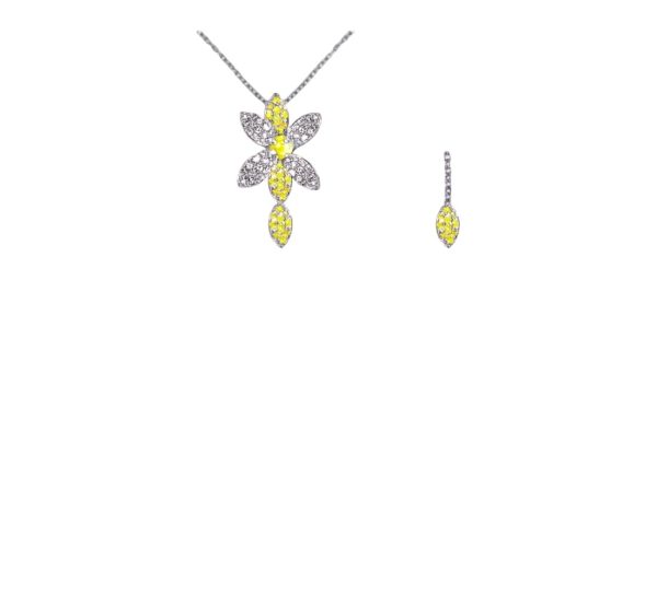 Collier zaffiro giallo con diamanti color D/F purezza VVS/VS CT 0.32 + ZAFFIRO GIALLO CT 0.18 + ZAFFIRO GIALLO centrale ct 0.19