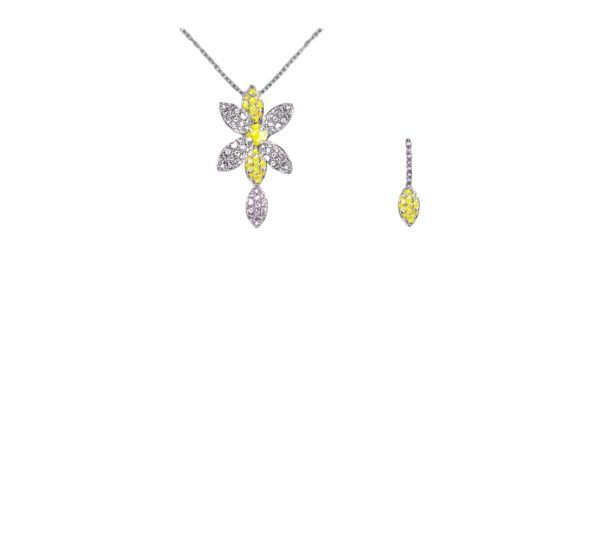 Collier zaffiro giallo con diamanti color D/F purezza VVS/VS CT 0.32 + ZAFFIRO GIALLO CT 0.18 + ZAFFIRO GIALLO centrale ct 0.19