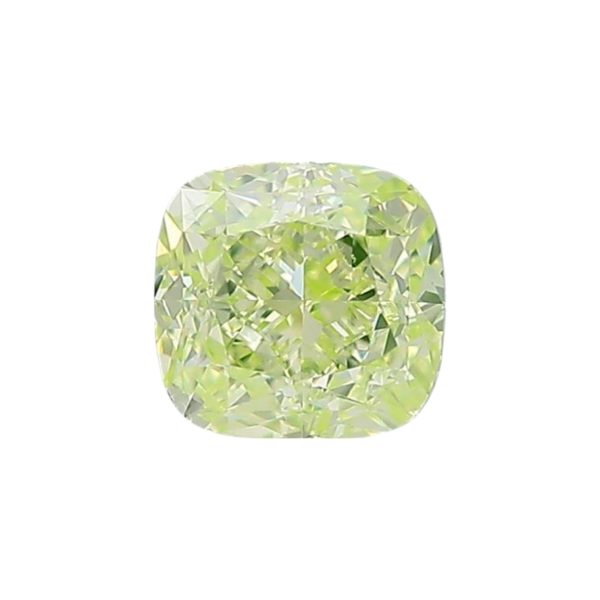 GIA Cushion , cts 1.51 COLOR FANCY YELLOW-GREEN CLARITY VS1