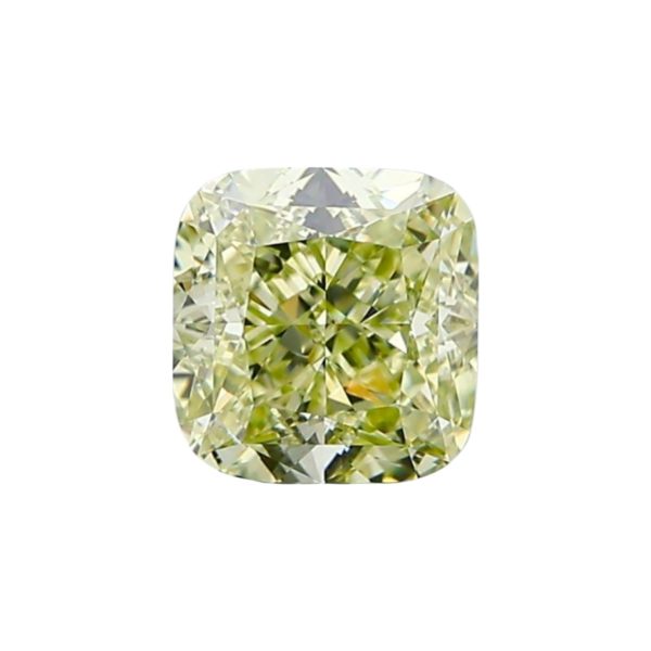 GIA Cushion , cts 1.18 COLOR FANCY YELLOW GREEN CLARITY VS1