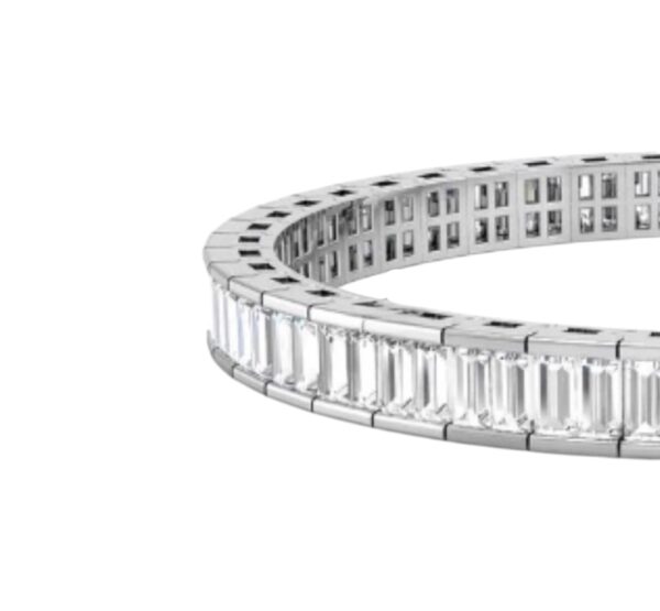 Baguette Diamond Channel Set Tennis Bracelet - immagine 2